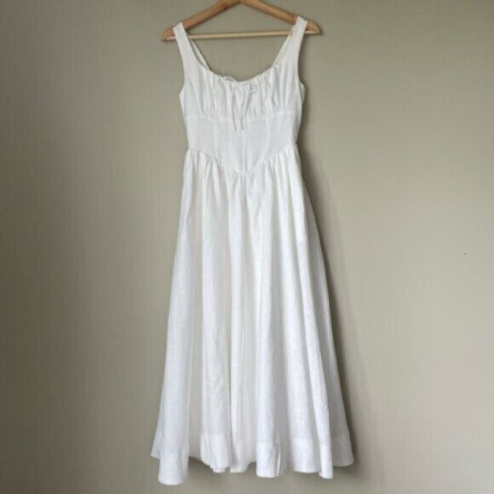 NEW Reformation Balia Linen Sleeveless Midi Dress in White | US 6 UK 10 - Picture 9 of 16